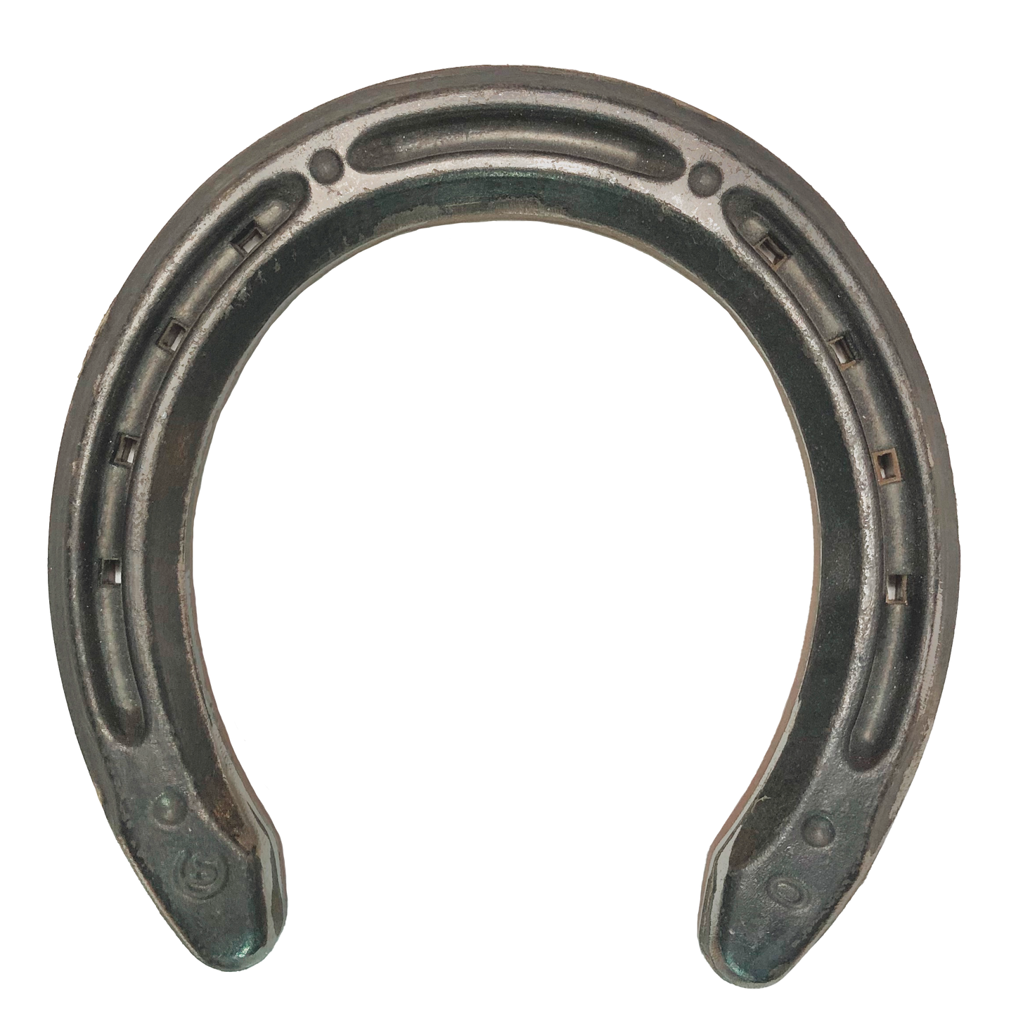 Quarter barrel forged shock absorbing horseshoes