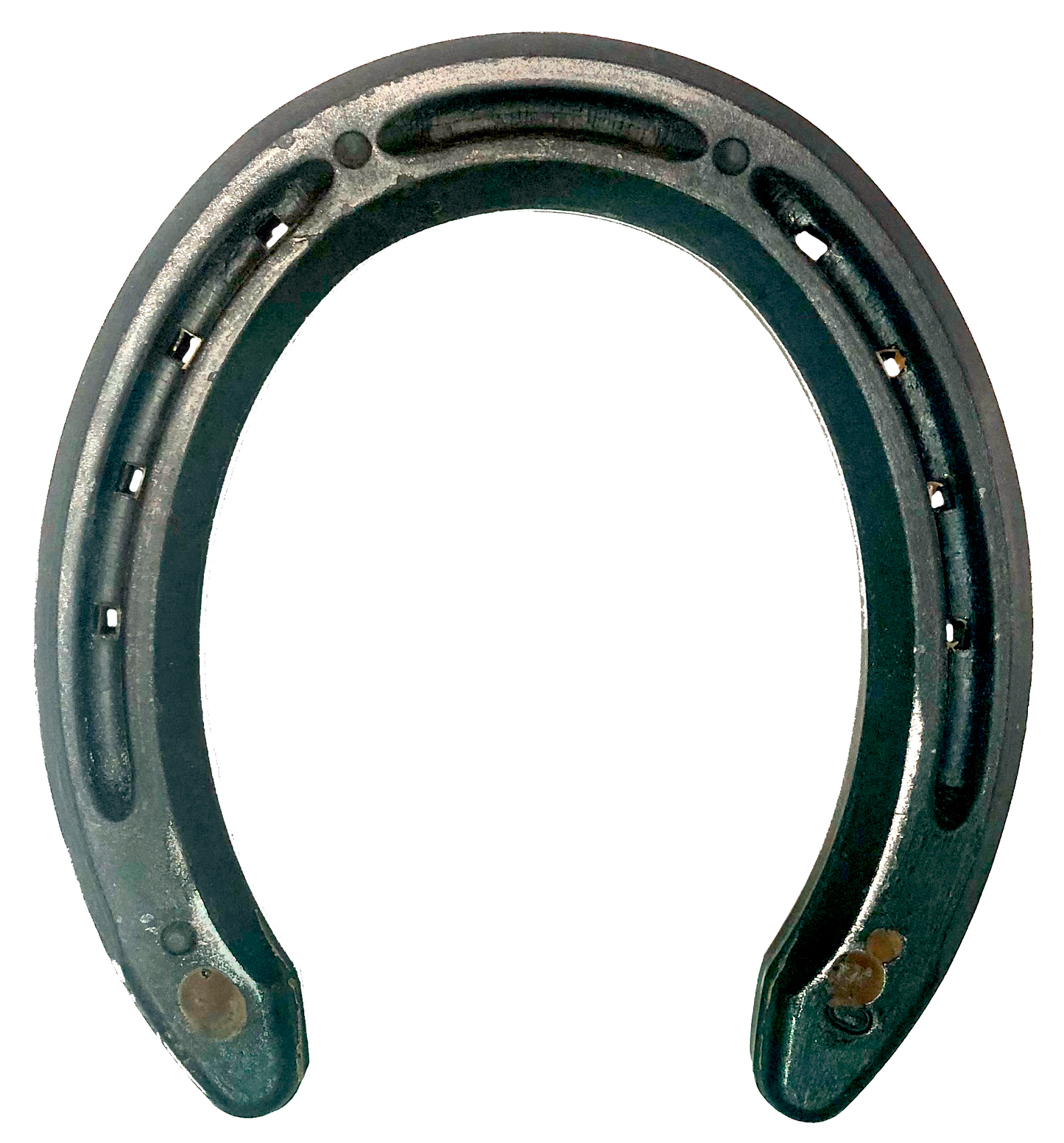 Quarter barrel forged shock absorbing horseshoes