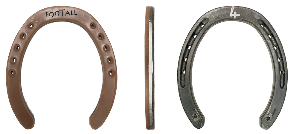 Shock absorbing trot horseshoes